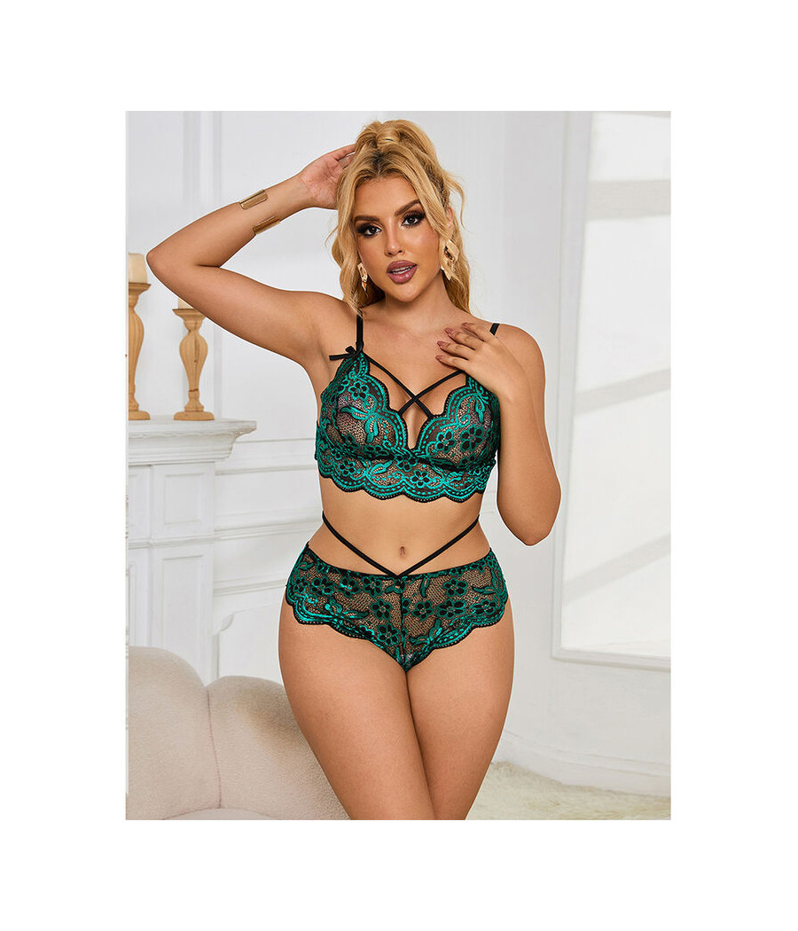 SUBBLIME - 954086 BH + HÖSCHEN SPITZE GRÜN S/M