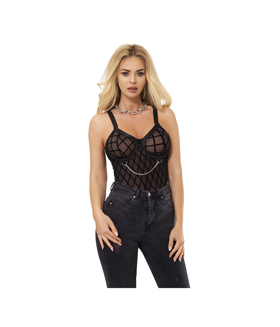 SUBBLIME - 9542277 BODY WITH CHAINS + GARTER BELT BLACK L/XL