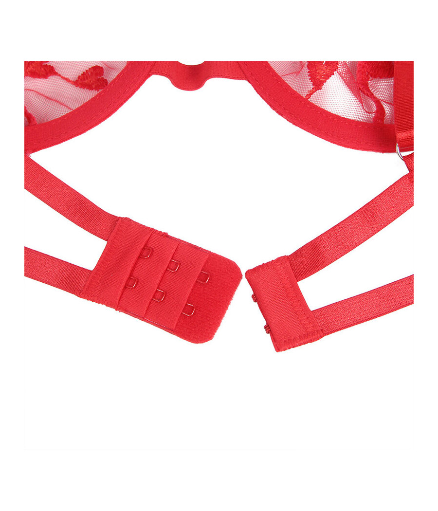 SUBBLIME - 954338 SUTIÃ COM ESTAMPA DE CORAÇÃO + TANGA + CINTO-LIGA VERMELHO L/XL