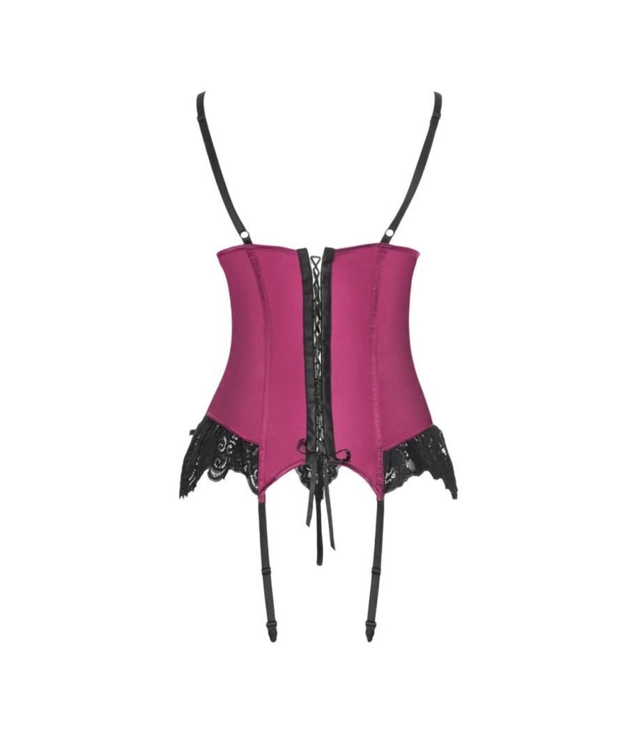 LIVCO CORSETTI FASHION - AGRAFENA CF 90436 CORSET + THONG BURGUNDY S/M