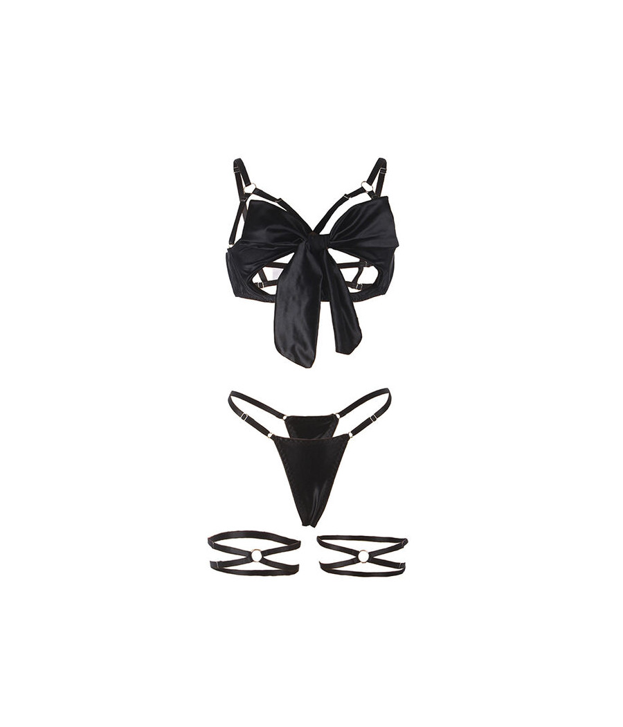 SUBBLIME - 955205 COMPLETO REGGISENO CON FIOCCO NERO REGOLABILE L/XL