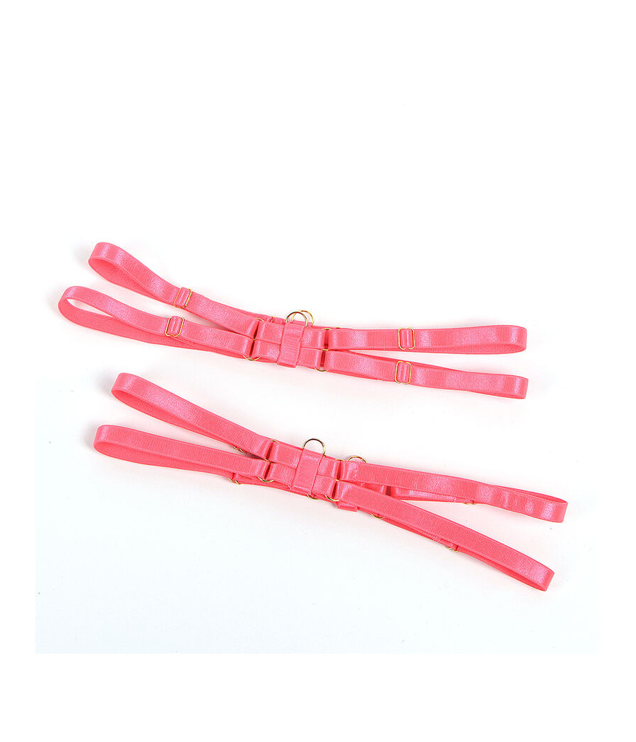 SUBBLIME - 955304 BRA SET WITH NECKLACE AND LEG DETAILS FLUORESCENT PINK L/XL