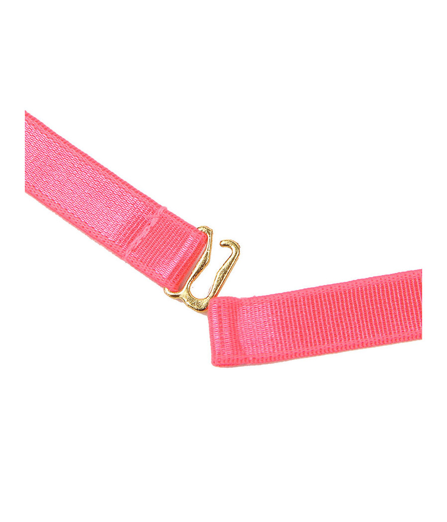 SUBBLIME - 955304 BRA SET WITH NECKLACE AND LEG DETAILS FLUORESCENT PINK L/XL