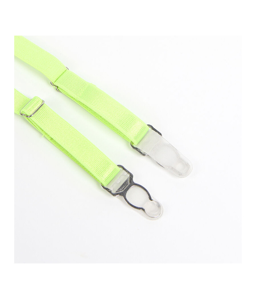 SUBBLIME - 955328 CONJUNTO DE SUTIÃ COM RENDA E LINHAS DE LIGA VERDE E AZUL L/XL