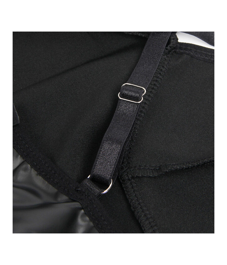 SUBBLIME - 955373 VESTIDO COM ALÇAS DE COURO PRETO S/M