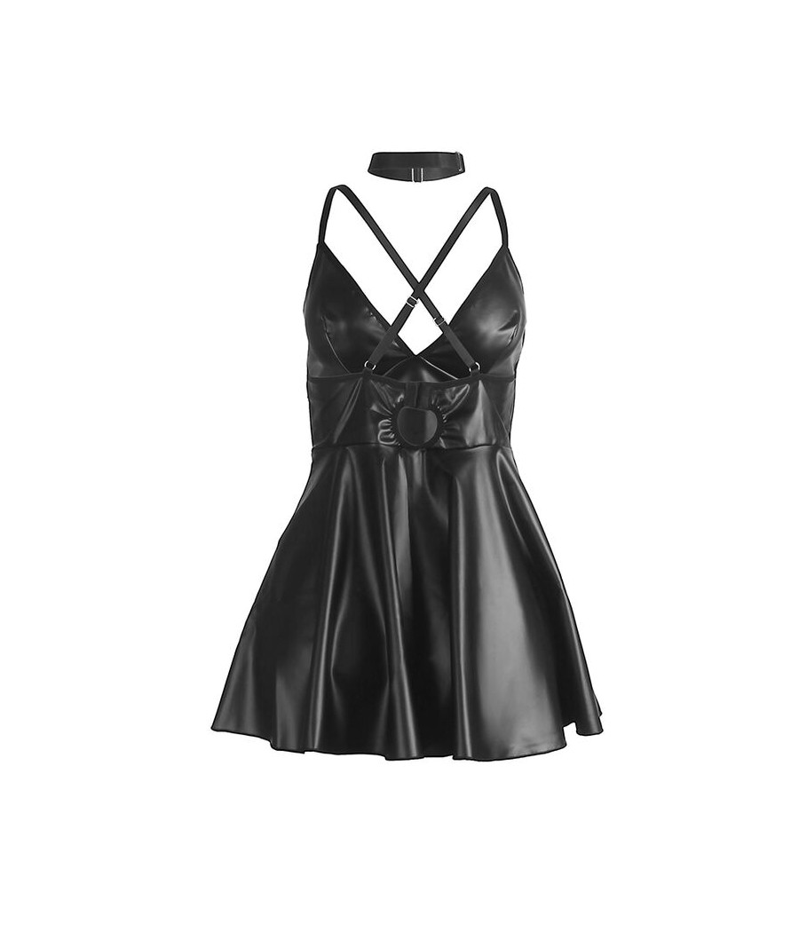 SUBBLIME - 955380 VESTIDO CON TIRANTES DE CUERO NEGRO L/XL