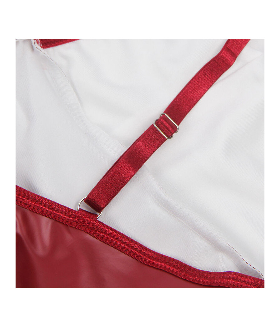 SUBBLIME - 955397 VESTIDO CON TIRANTES DE CUERO BURDEOS S/M