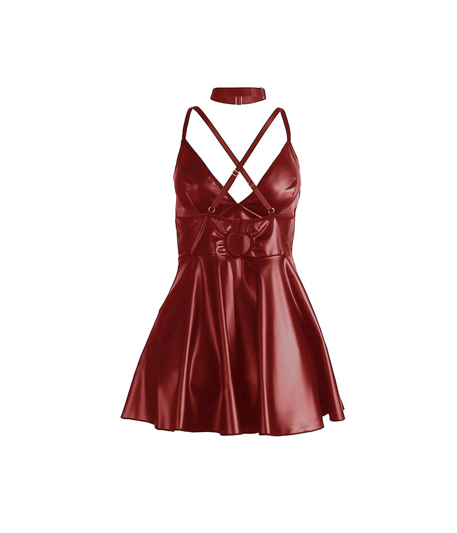 SUBBLIME - 955403 VESTIDO COM ALÇAS DE COURO BORDÔ L/XL