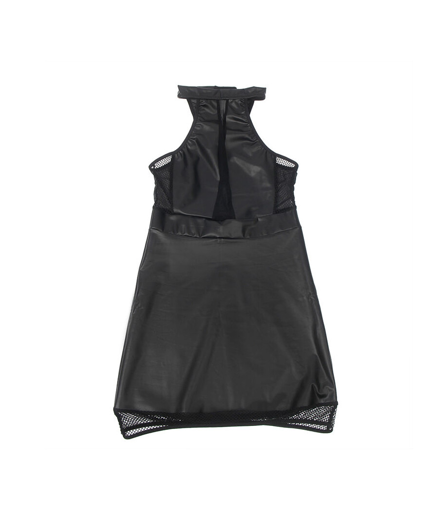 SUBBLIME - 955472 VESTIDO DECOTE HALTER COM TRANSPARÊNCIAS PRETO S/M