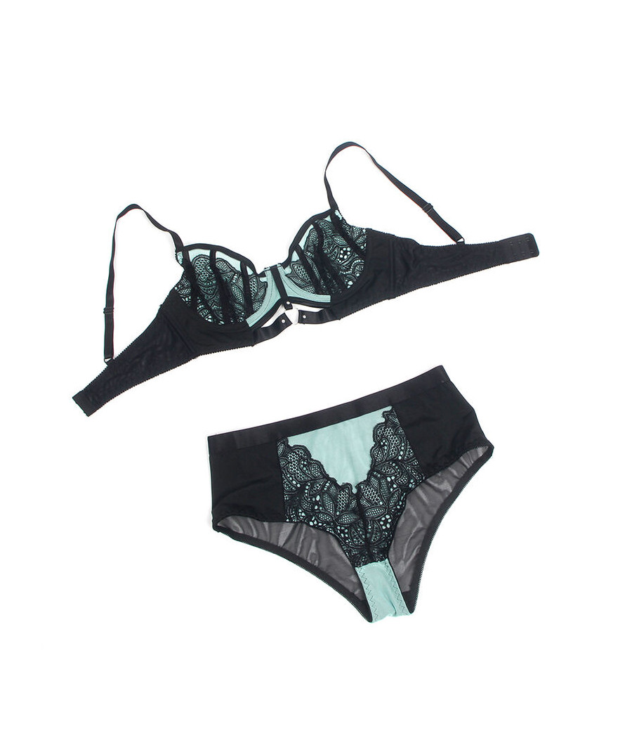 SUBBLIME - 955557 SET REGGISENO IN VERNICE VERDE CON CERNIERA S/M