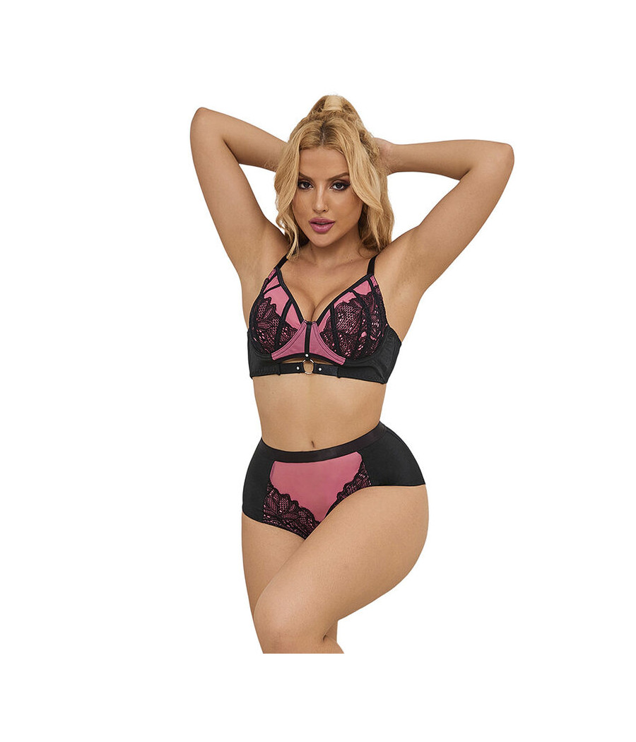 SUBBLIME - 955571 SET REGGISENO IN VERNICE ROSA CON CERNIERA E REGGISENO A RETINO S/M