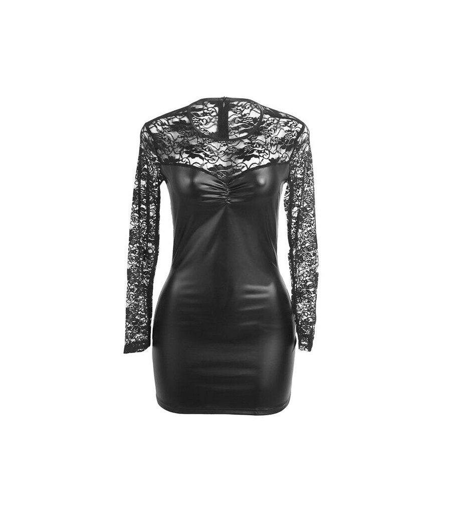 SUBBLIME - 955601 LONG SLEEVED DRESS WITH BLACK LACE L/XL