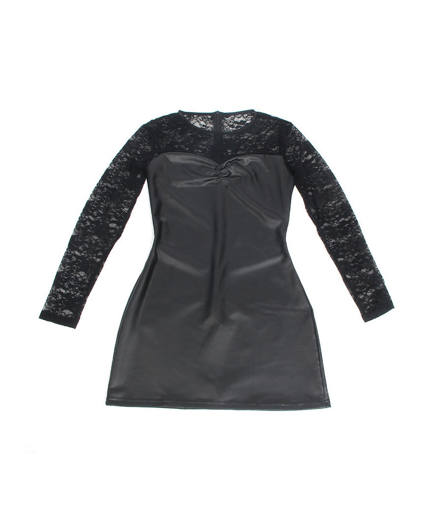 SUBBLIME - 955601 VESTIDO DE MANGA LARGA CON ENCAJE NEGRO L/XL