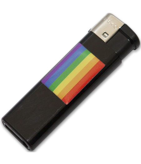 PRIDE - BRIQUET NOIR AVEC DRAPEAU LGBT