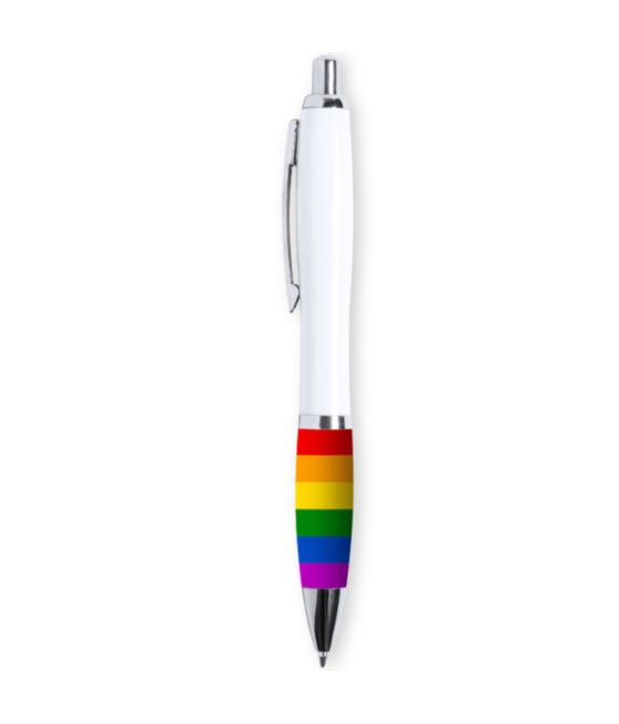 PRIDE - BOLIGRAFO BLANCO BANDERA LGBT