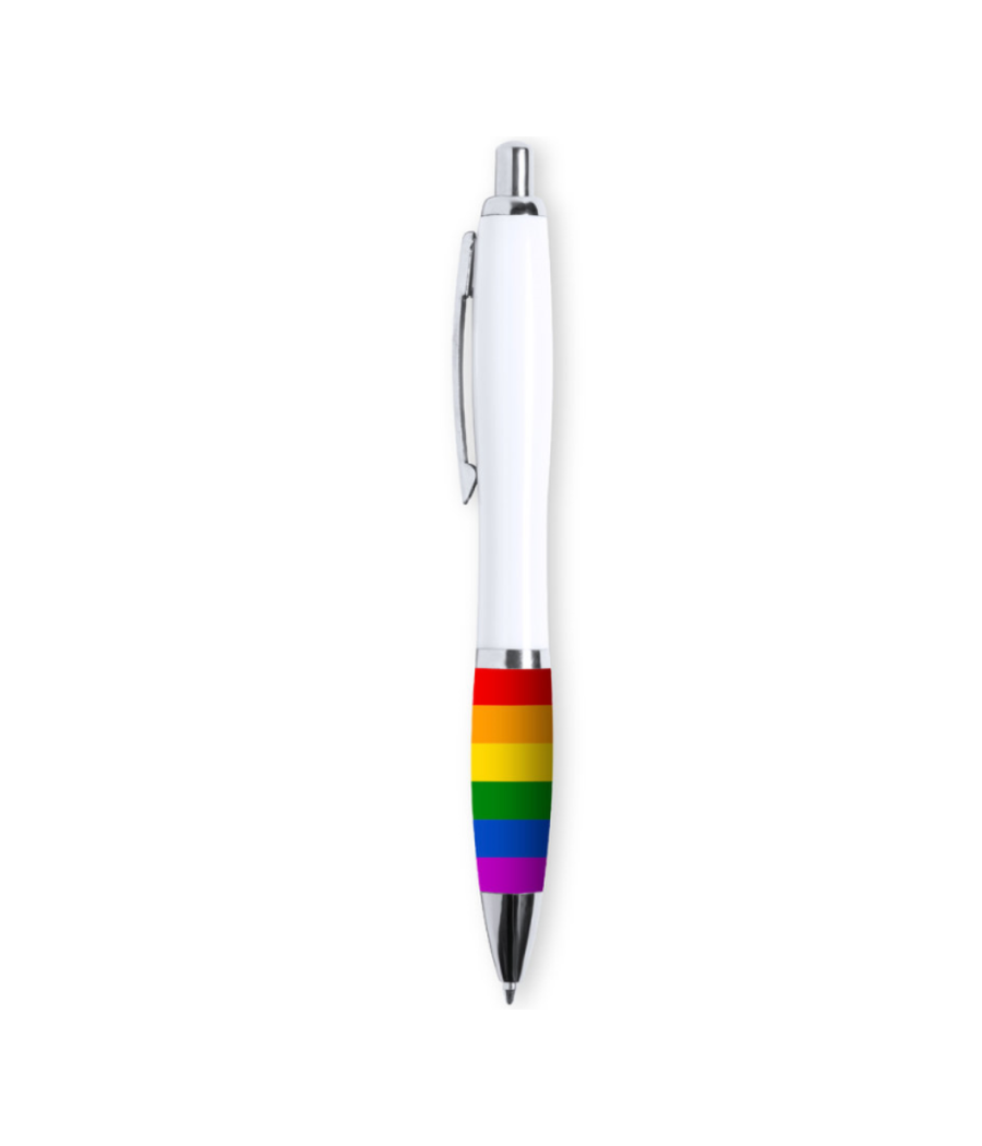 PRIDE - BOLIGRAFO BLANCO BANDERA LGBT