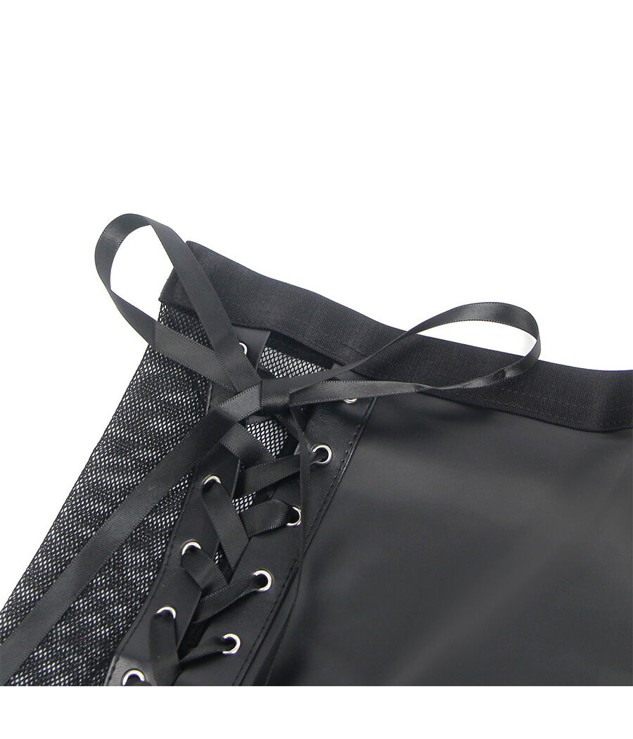 SUBBLIME - 957599 LEDER-BH UND ROCK-SET SCHWARZ L/XL