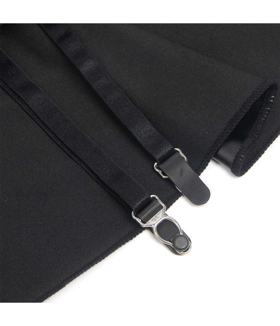 SUBBLIME - 957711 LEDERKLEID MIT SPITZENREISSVERSCHLUSS SCHWARZ L/XL