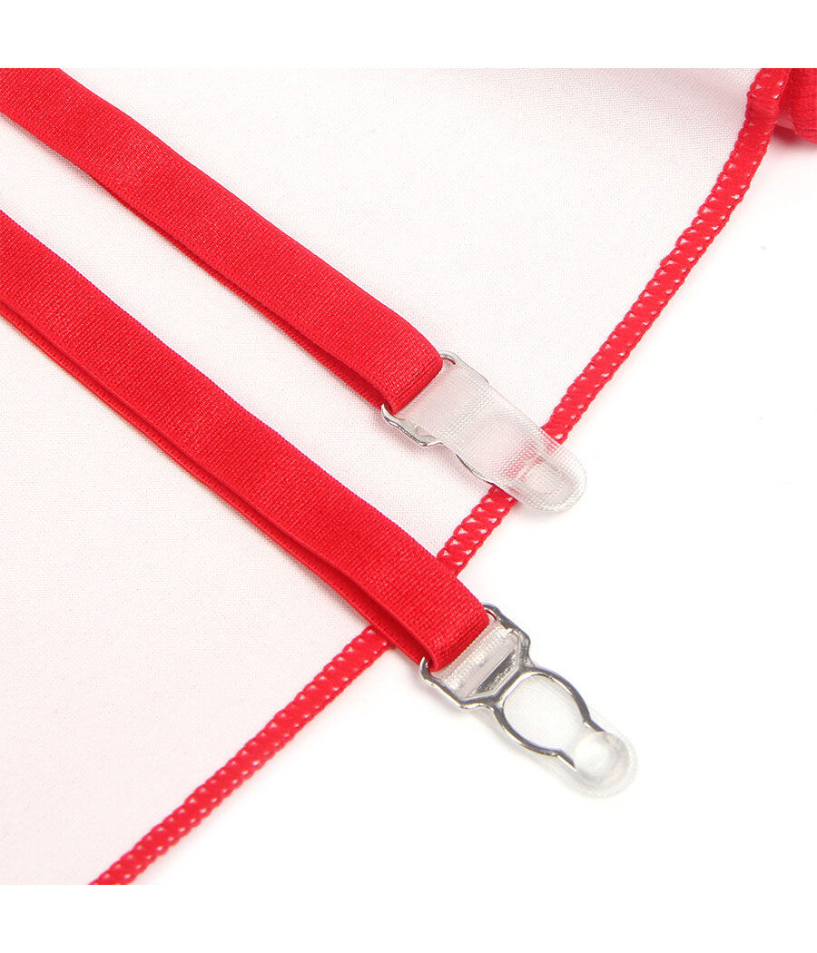 SUBBLIME - 957735 LEDERKLEID MIT SPITZENREISSVERSCHLUSS ROT L/XL