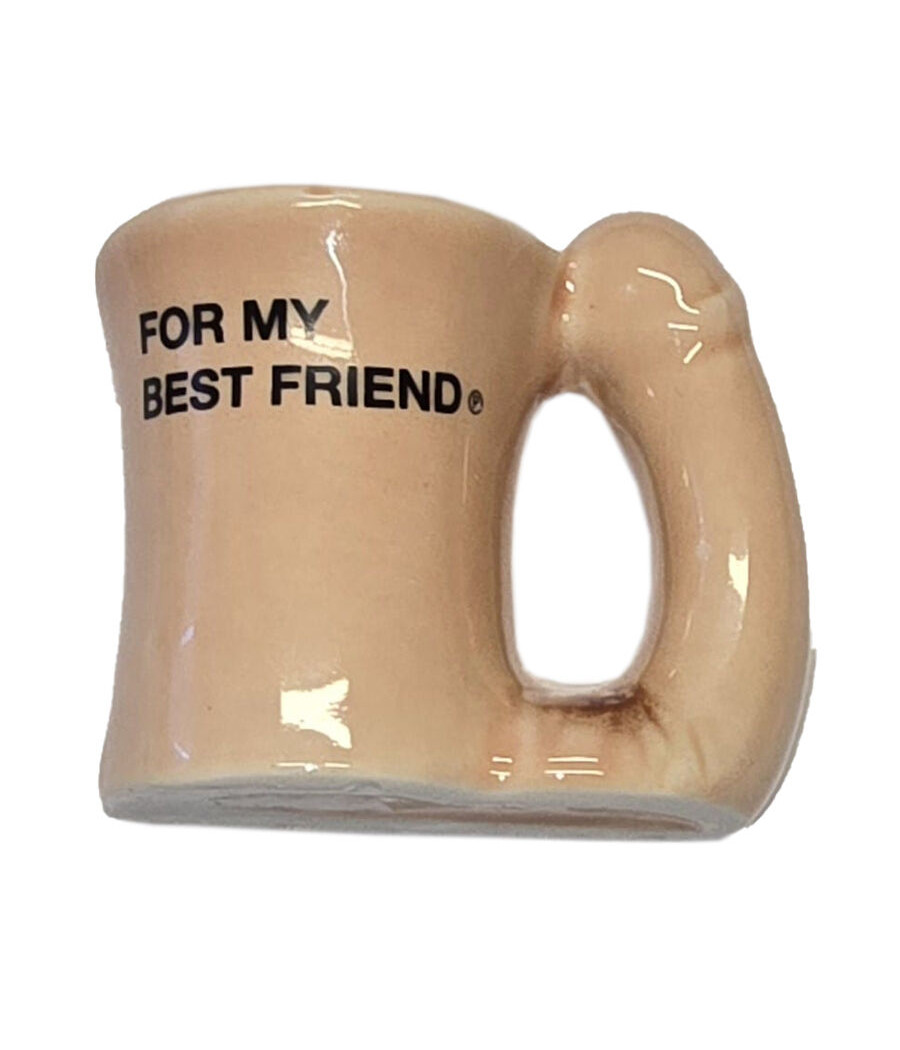 DIABLO PICANTE – IMÁN TAZA CERÁMICA CON ASA DE PENE “FOR MY BEST FRIEND”