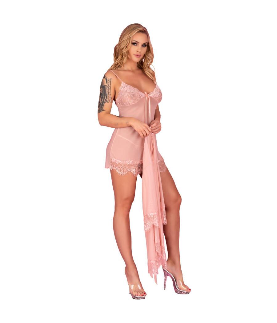 LIVCO CORSETTI FASHION - HYEONA 1710 BABYDOLL + PERIZOMA ROSA S