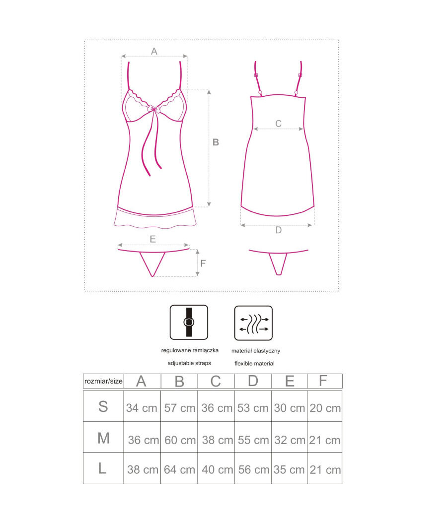 LIVCO CORSETTI FASHION - HYEONA 1710 BABYDOLL + PERIZOMA ROSA S