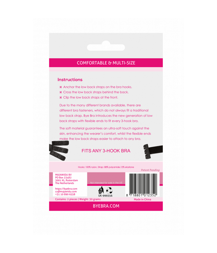 BYE-BRA - OPEN BACK BRA ADAPTER BLACK & WHITE