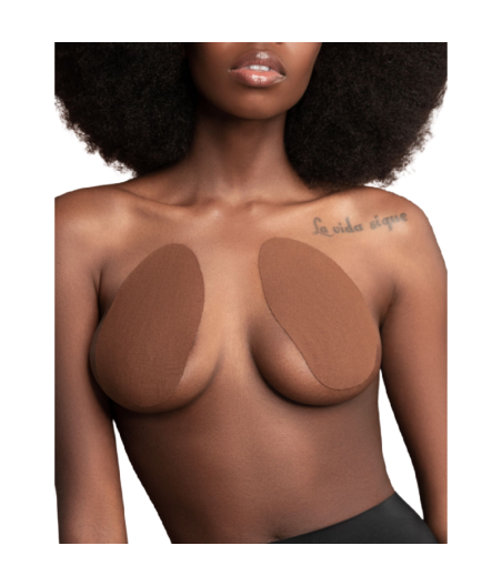 BYE-BRA - BREASTS ENHANCER + 3 PAIRS OF SATIN BROWN CUP D/F