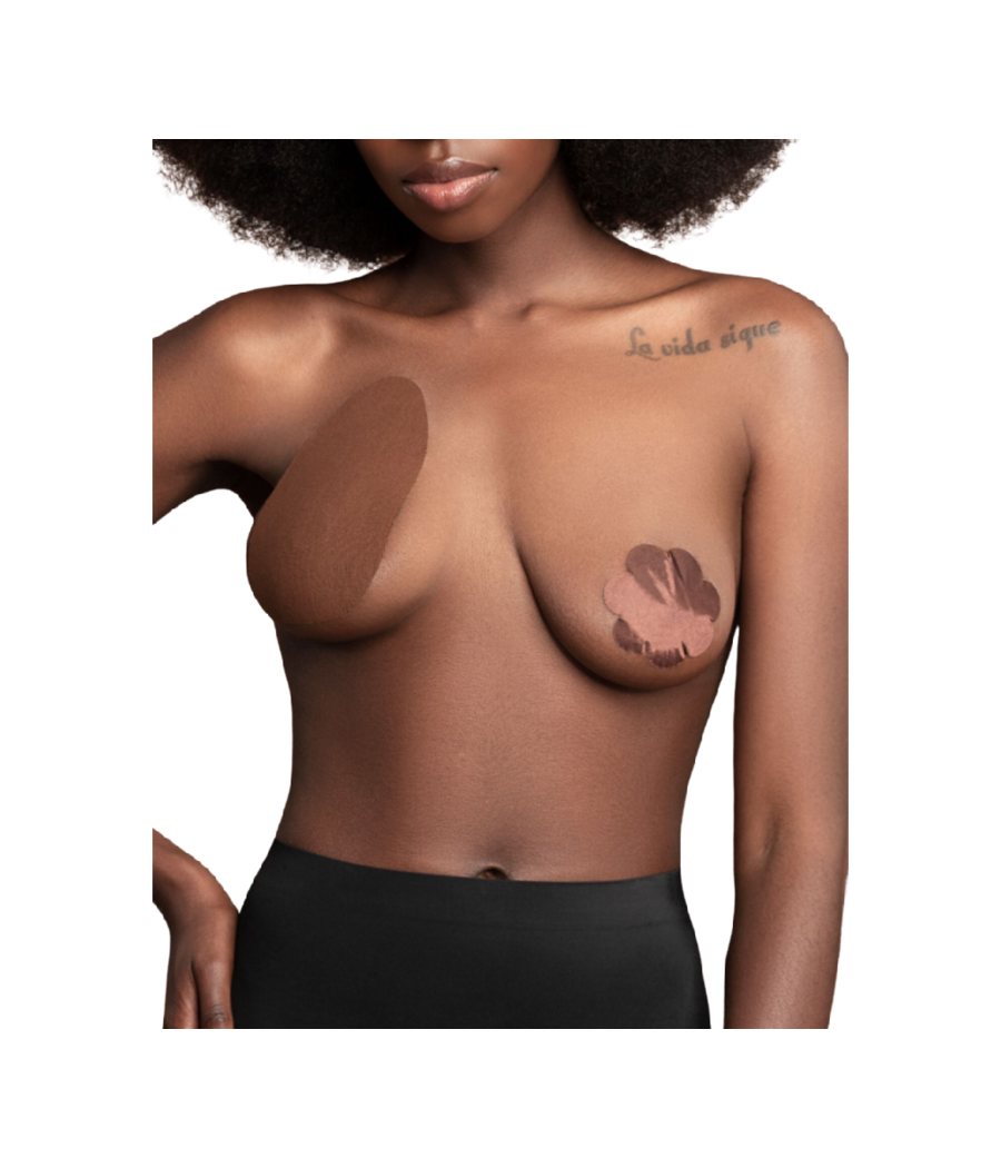 BYE-BRA - APRIMORAMENTO SEIOS + 3 PARES DE CETIM MARROM COPO D/F