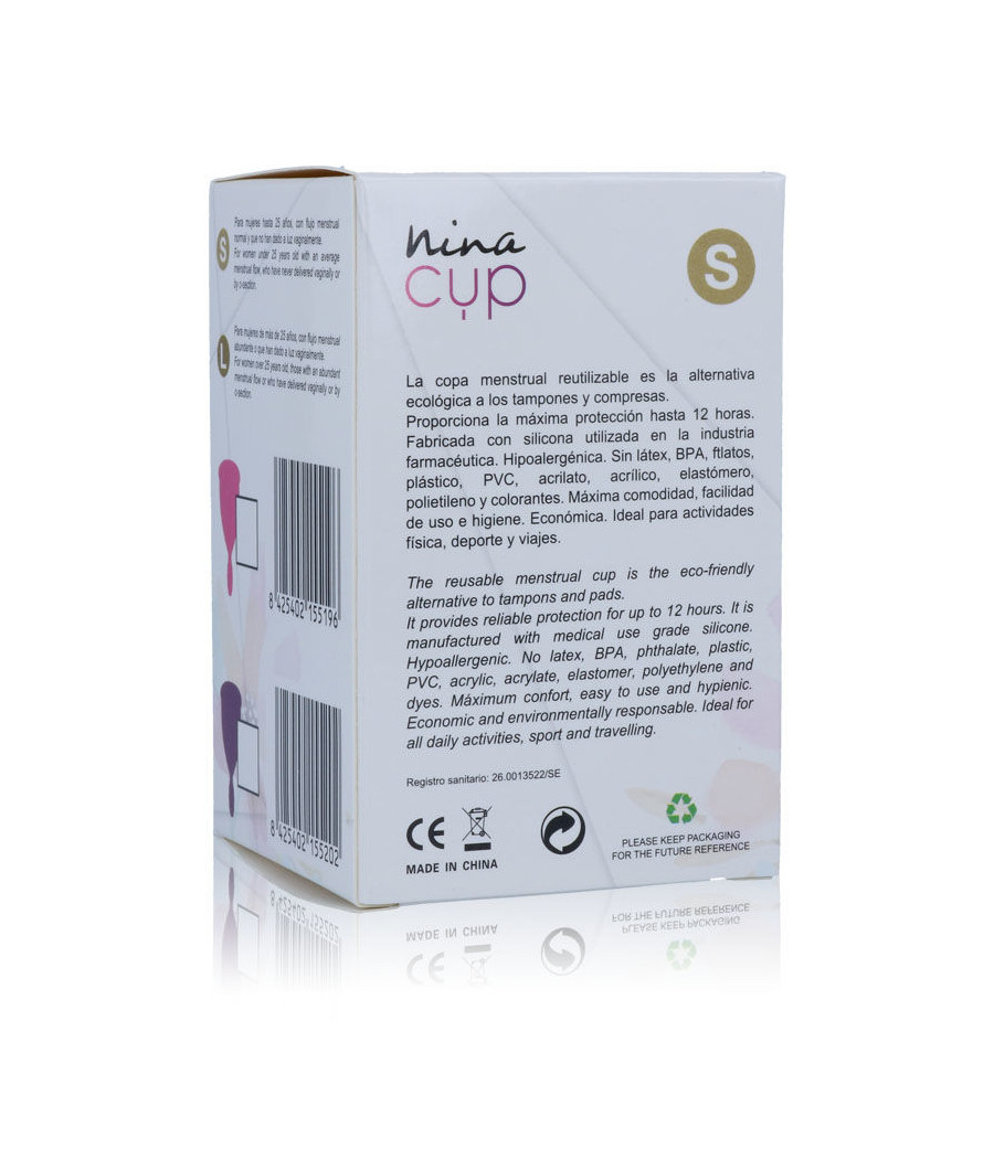 NINA KIKÍ - COPO MENSTRUAL ROSA - TAMANHO S