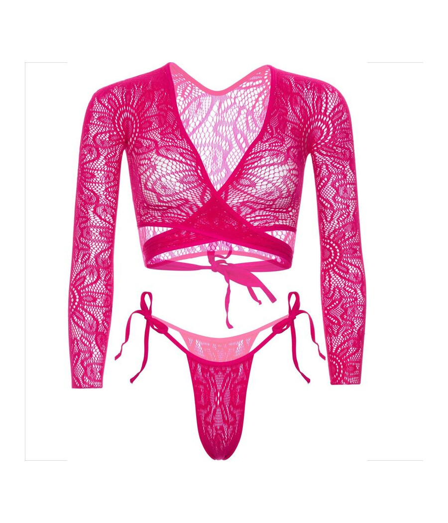 LEG AVENUE - TOP CROP SPITZE MIT TANGA