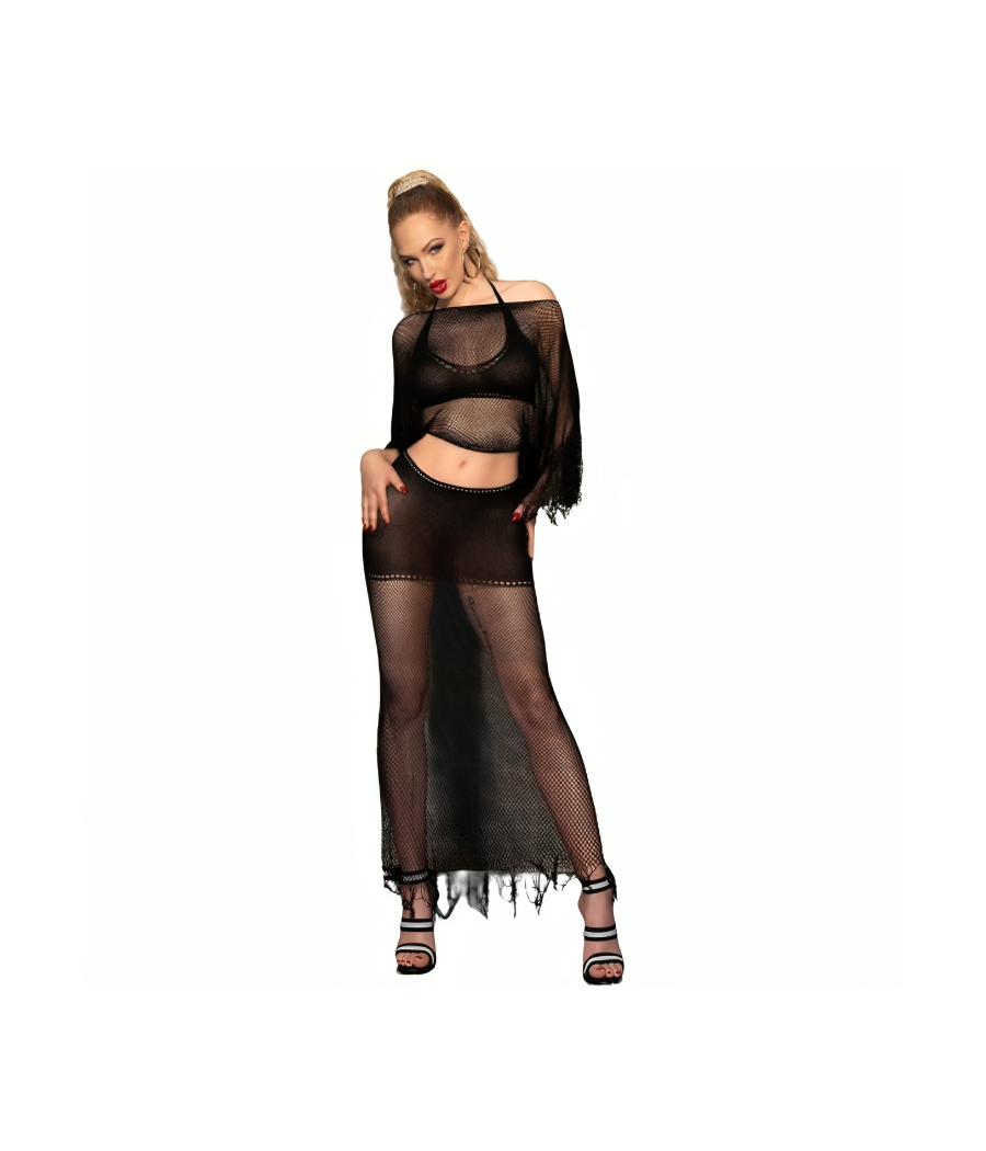 CHILIROSE - CR 4666 TOP E SAIA PRETO S/M