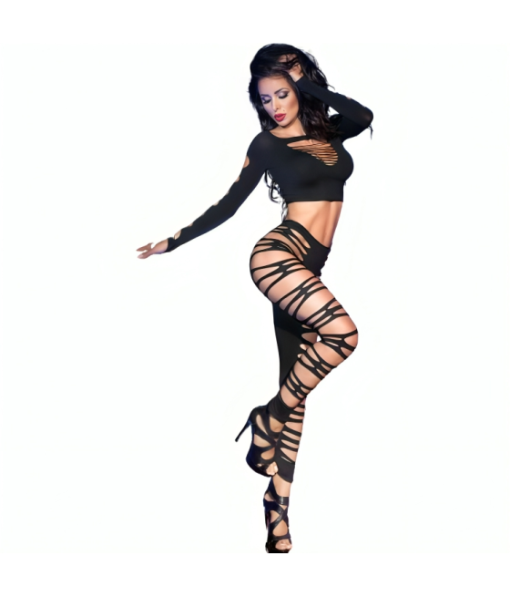CHILIROSE - CR 3654 TOP E LEGGINS PRETO S/M