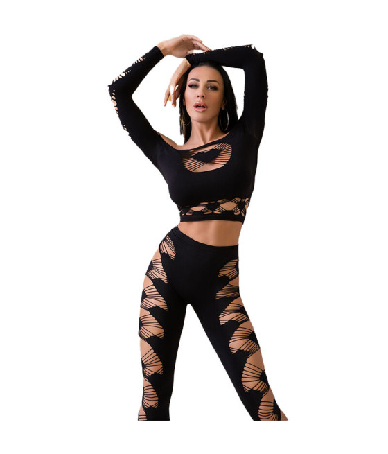 CHILIROSE - CR 4436 TOP & LEGGINS PRETO S/L