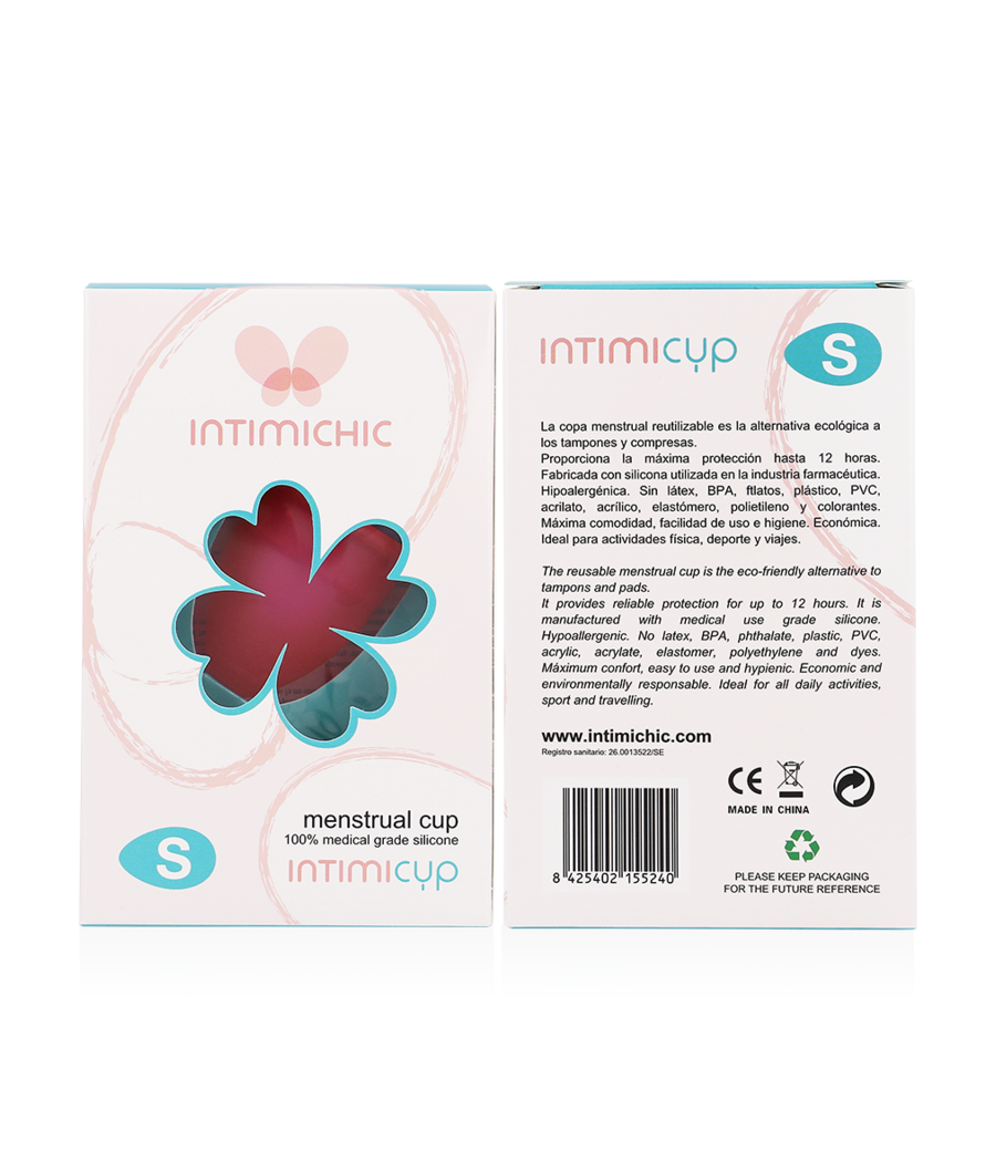 INTIMICHIC - MENSTRUAL CUP MEDICAL GRADE SILICONE - SIZE S