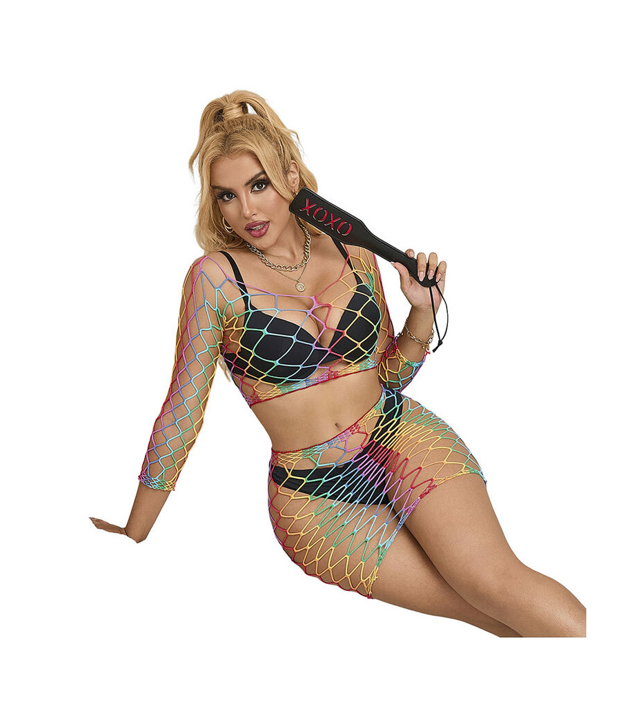 SUBBLIME - 952440 2 PEAS FISHNET CONJUNTO MANGA COMPRIDA ARCO-ÍRIS TAMANHO ÚNICO