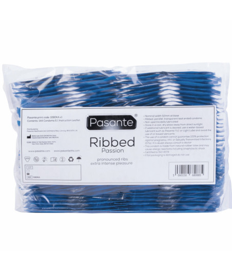 PASANTE - RIBBED PASSION CONDOMS BAG 144 UNITS