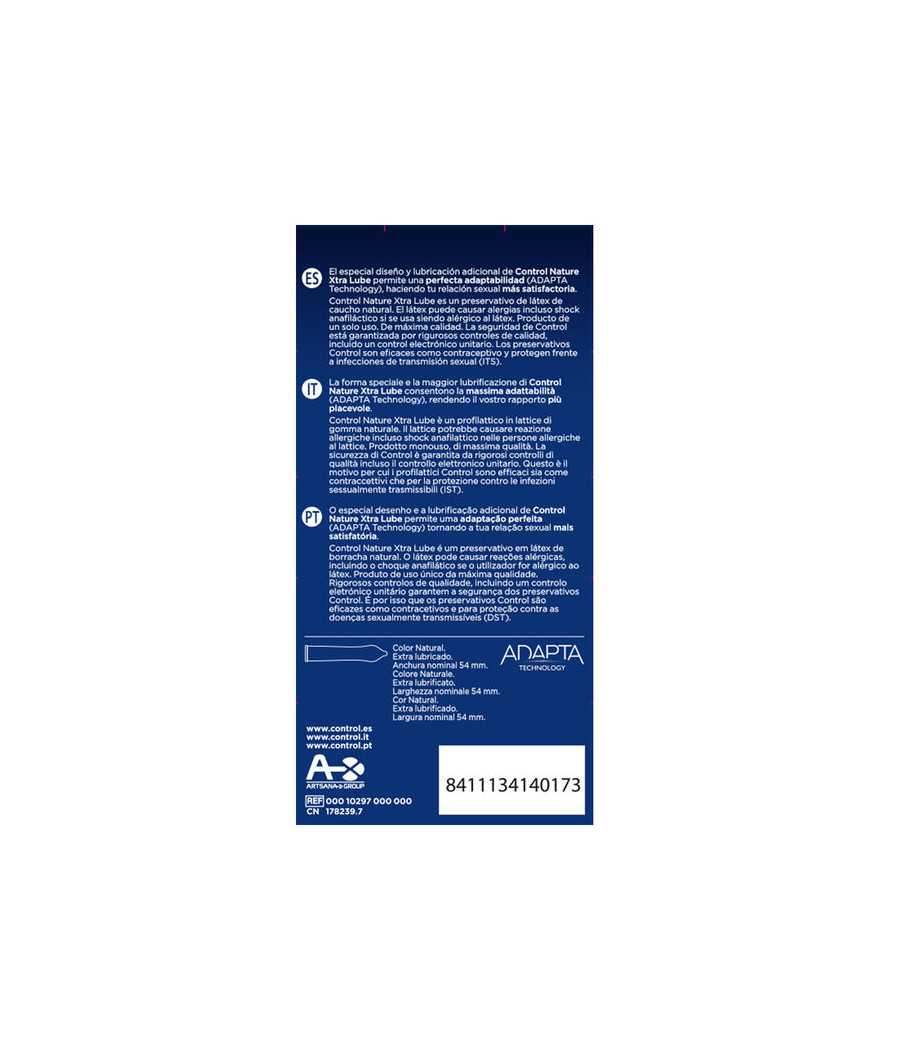 CONTROL - ADAPTA NATURE EXTRALUBE CONDOMS 12 UNITS