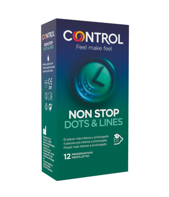 CONTROL - NONSTOP PUNTOS Y ESTRÍAS PRESERVATIVOS 12 UNIDADES