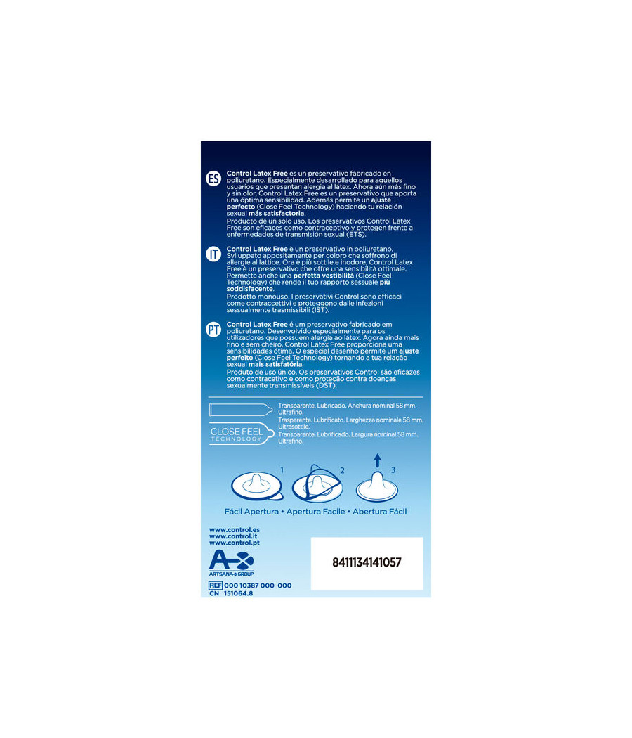CONTROL - FREE SIN LATEX CONDOMS 5 UNITS