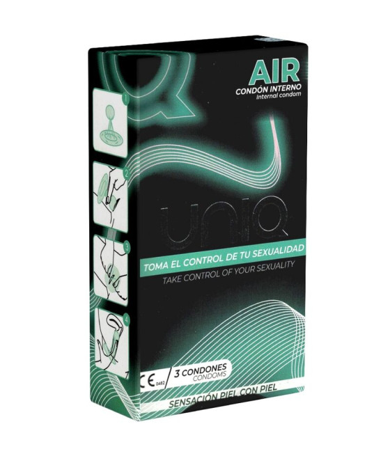 UNIQ - PRESERVATIVO FEMMINILE SENZA LATTICE AIR 3 UNITÀ