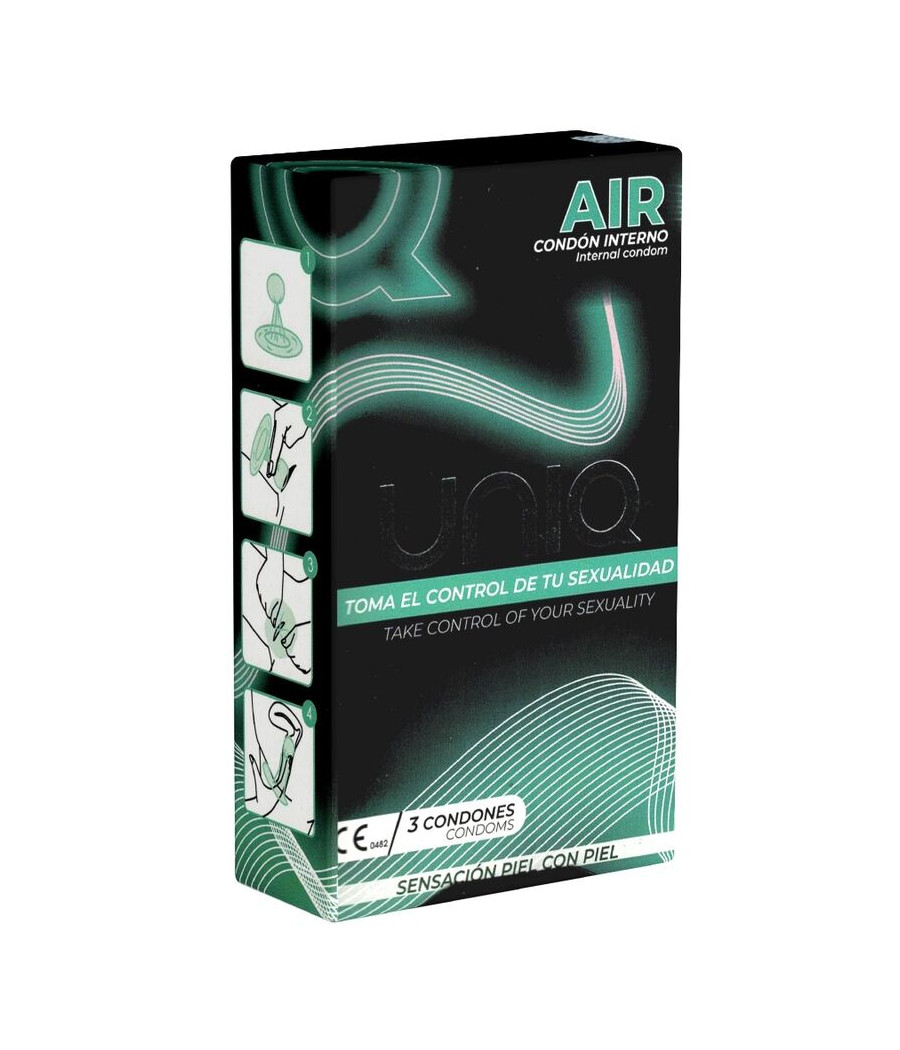 UNIQ - AIR PRÉSERVATIF FÉMININ SANS LATEX 3 UNITÉS