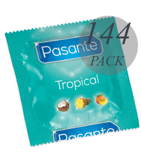 PASANTE - PRESERVATIVOS SABORES TROPICAL BOLSA 144 UNIDADES