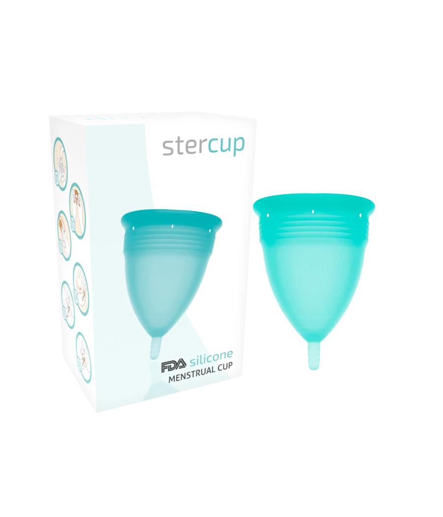 STERCUP - COPPA MESTRUALE IN SILICONE FDA ACQUAMARINA - TAGLIA S