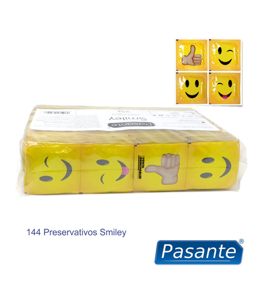 PASANTE - SACO DE PRESERVATIVOS SMILEY 144 UNIDADES