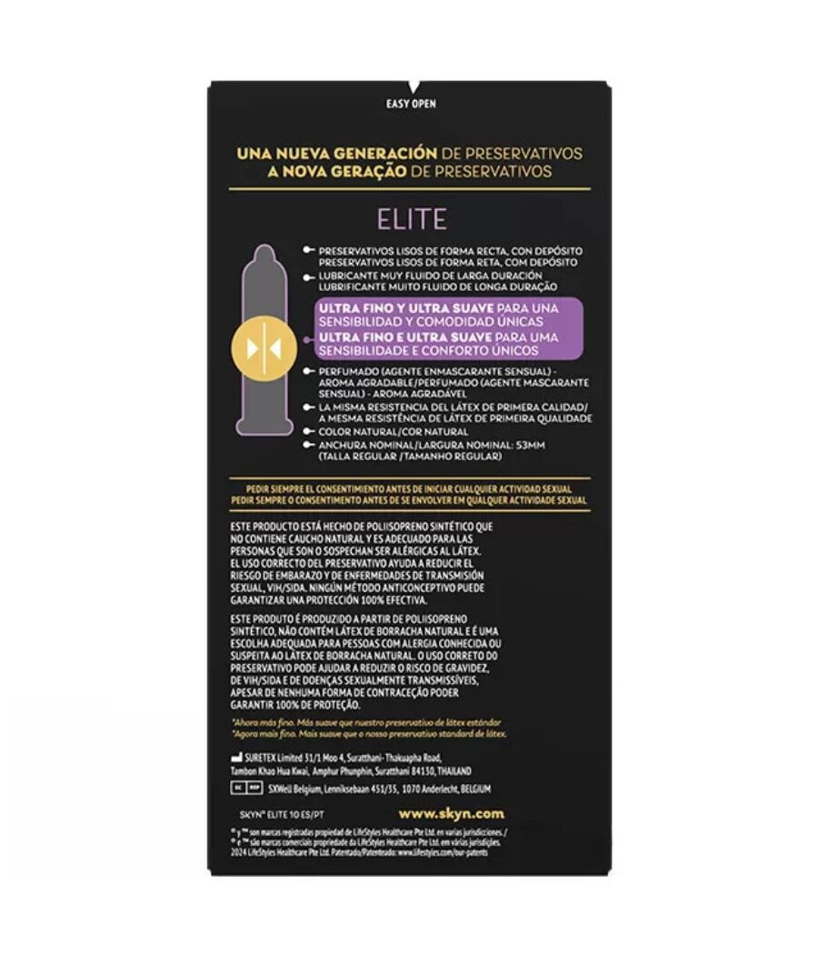 SKYN - PRÉSERVATIFS ULTRA-FINS ELITE 10 UNITÉS