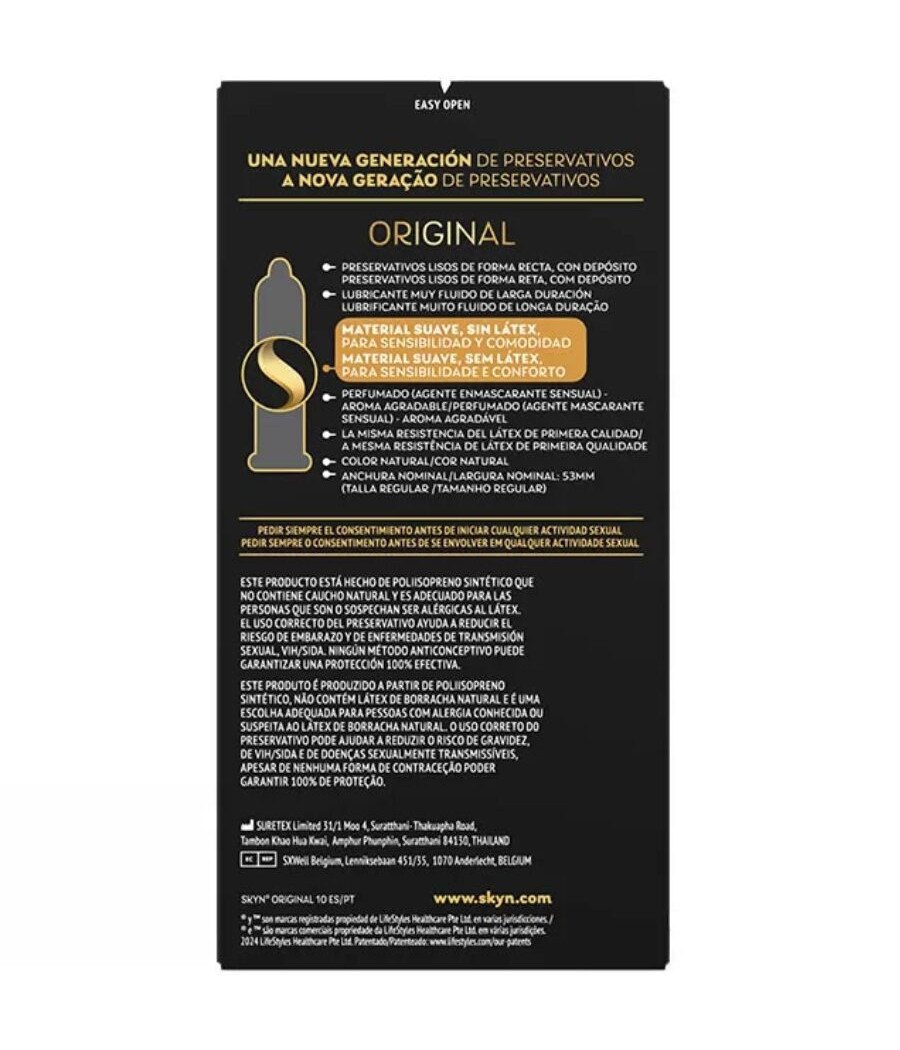 SKYN - PRÉSERVATIF ORIGINAL SENSATION NATURELLE 10 UNITÉS