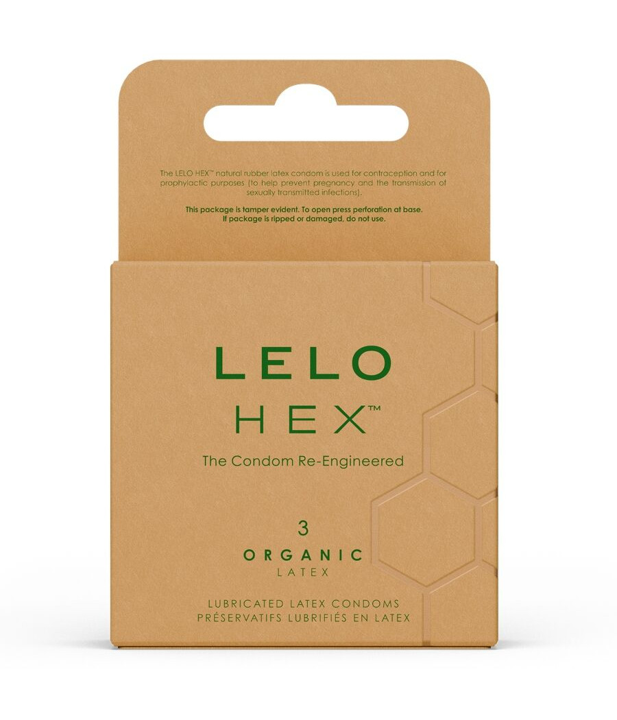 LELO - CAIXA DE PRESERVATIVOS ORGÂNICOS HEX 3 UNIDADES