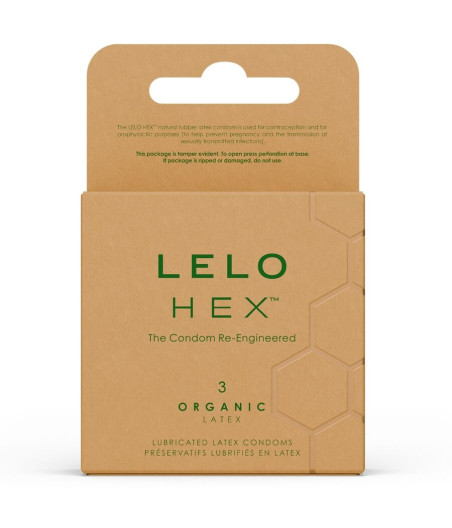LELO - HEX BOÎTE DE PRÉSERVATIFS BIOLOGIQUES 3 UNITÉS