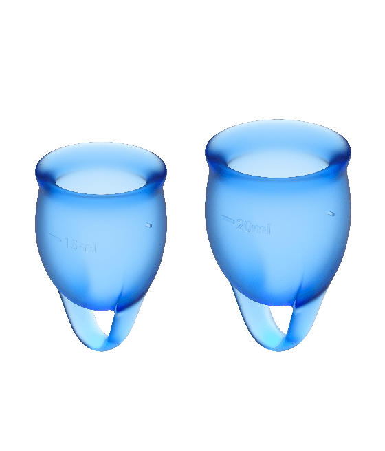 SATISFYER - FEEL CONFIDENT MENSTRUAL CUP DARK BLUE 15 + 20 ML